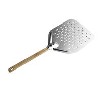 Pelle à pizza - 30,5 cm en d'aluminium perforé - Poignée amovible en bois de chêne - Pelle à pizza professionnelle Pala - Pelle en métal légère pour fours en pierre et pâtisserie en intérieur