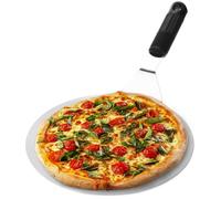 Pelle à pizza - AIMOONSA - rond - acier inoxydable - poignée caoutchouc ergonomique - Ø25 cm