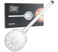 Pelle à pizza de 20,3 cm avec longue poignée antidérapante et crochet de suspension en silicone, accessoires essentiels pour four à pizza en extérieur et intérieur, même une croûte croustillante à