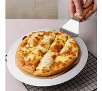 Pelle à pizza en acier inoxydable, manche en bois, pelle à pizza en métal rond, grande taille, manche en bois, convient pour la cuisson de pizza maison, de pain ou de fromage, peut être utilisée comme