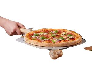 Pelle à pizza, en aluminium, 24,7 x 11,8 pouces, lavable au lave-vaisselle, lame perforée, poignée ergonomique