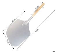 Pelle à Pizza en Aluminium avec Grande Surface et Manche en Bois - Pratique, Facile à Ranger et Idéa Femeo