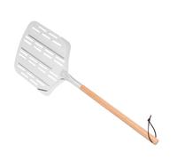 Pelle à Pizza en Aluminium Poignée en Bois, 12 Pouces | Perforations pour Chargement et Retrait Faciles, Corde Suspendre, Usage Boulangerie et Grill, Argenté