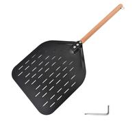 Pelle à pizza en métal 30,5 cm perforée résistante à la chaleur avec | Glissière à pizza pour la cuisine, la maison, le four, les grillades, les réunions de famille, la pâte à pâtisserie