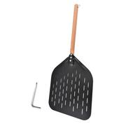 Pelle à pizza métallique avec manche en bois résistant à la chaleur | Pelle à pizza pour cuire à la maison, cuisine, four, grill, cuisine, réunions de famille, pâtisserie,