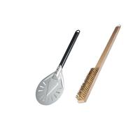 Pelle A Pizza Pelle à pizza ronde, ensemble de brosses 7/8/9 pouces, accessoires nettoyage for gril Pour Pizzas(7 inch and Brush)