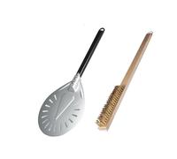 Pelle A Pizza Pelle à pizza ronde, ensemble de brosses 7/8/9 pouces, accessoires nettoyage for gril pour Four à Pizza(9 inch and Brush)