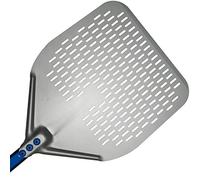 Pelle à pizza perforée Line bleue de 33 x 183 cm Gi. Métal en alliage d'aluminium