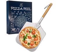 Pelle à Pizza Professionnelle en Aluminium Anodisé Durable avec Poignée en Bois Massif Naturel Spatule Pizza de Haute Qualité 31 cm x 33 cm, Pour Pizzas,Tarte Flambée, Barbecue