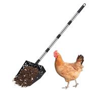 Pelle à poulailler Manche Long Réglable Robuste Acier Inoxydable | Râteau-Pelle À Crottes Pour Chien Pour ferme chèvre cheval volaille lapin litière chenil