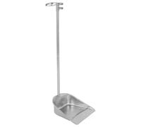 Pelle à Poussière Inox à Long Manche 30,7 Pouces avec Dents Intégrées | Modèle Vertical avec Bord Plat, Finition Polie Lisse, Ramassage des Poils Animaux et Miettes Fines, Couleur Aléatoire