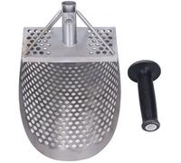 Pelle à sable de plage en acier inoxydable - Longueur 295mm - Largeur 200mm - Trous hexaèdres pour détection de métaux