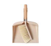 Pelle Balayette Ensemble balai et pelle à poussière compacts avec manche en bois, idéal for le nettoyage des tables de canapé petits espaces(Brown)
