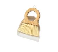 Pelle Balayette Mini petit balai en bois massif, combinaison pelle à poussière, brosse de nettoyage bureau, ordures domestique(9905 White)