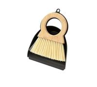 Pelle Balayette Mini petit balai en bois massif, combinaison pelle à poussière, brosse de nettoyage bureau, ordures domestique(9905 Black)