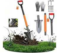 Pelle Bêche avec Scie à Racines, Beche Coupe Racine, 115CM, Détachable, Bêche à Transplanter, Pelle Jardinage Robuste, Outillage Pratique pour Désherbage, Déracinage et Entretien Gazon