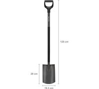 Pelle de jardin Fiskars, modèle rond, idéale pour les sols meubles et peu rocailleux