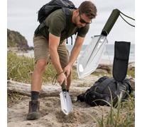 Pelle de jardin pliante en acier avec corde en nylon Mini pelle de camping | Design pliable | Creuser et jardiner | Plage et utilisation en extérieur | Léger et portable | Cordon en corde attaché