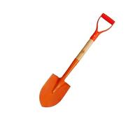 Pelle De Jardinage Multifonction en Acier Manganèse - Petite Bêche Pointue Et Carrée avec Long Manche Bois, Idéale pour Creuser, Ameublir Transplanter, 72-74 Cm(Orange,Pointed)