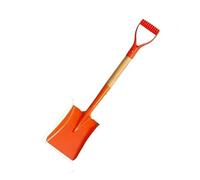 Pelle De Jardinage Multifonction en Acier Manganèse - Petite Bêche Pointue Et Carrée avec Long Manche Bois, Idéale pour Creuser, Ameublir Transplanter, 72-74 Cm(Orange,Square)