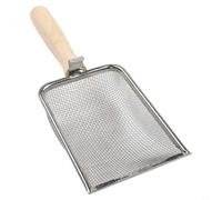 Pelle de jardinage robuste avec tamis en maille avec poignée ergonomique en bois pour filtrer la saleté et mélanger le terreau Argenté (2 + 2,8 + 3,8 + 5 mm)