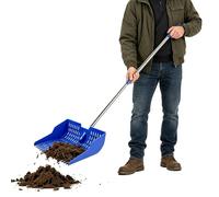 Pelle de nettoyage en métal, râteau à fumier à long manche, grattoir durable, kit d'assainissement | Entretien de la pelouse de la maison, outil pour la gestion des déchets d'animaux