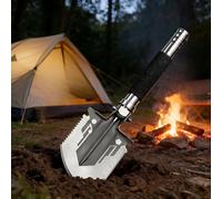 Pelle de sauvetage pliable - Pelle de camping en acier à haute teneur en carbone, outil de creusement compact multifonction pour tout-terrain, randonnée, camping et kits d'urgence