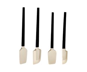 Pelle en caoutchouc compacte - Petite pagaie culinaire avec bord de précision | Construction en polymère hygiénique tolérant la chaleur, nettoyeur à portée fine, bol pâte, crème d'application de crème