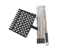 Pelle et râteau à déjections canines 2 en 1, tamis à litière en métal pour le nettoyage des poules, outil ergonomique de séparation de la saleté pour fournitures de poulet, noir (A)