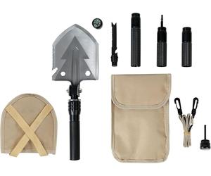 Pelle multifonction, pelle pliante, pelle militaire, hache, scie, marteau, pierre à feu, boussole, kit de survie. Pelle multifonction, outil polyvalent pour le camping, le jardin, les activités de ple