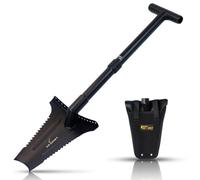 Pelle pliante de 86 cm – Acier au carbone, 1,88 kg, lame trapézoïdale avec bord de scie