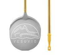Pelle ronde « Vesuvio » Ø 33 cm. Alliage aluminium perforé H. 170 cm.