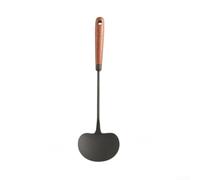 Pelle Wok en fer avec forme de champignon ergonomique et manche en bois résistant à la chaleur pour frire et ramasser (S)