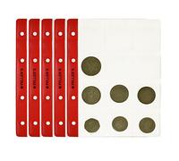 PELLER'S 10 Feuilles pour Collection de Pièces de Monnaie, 46mm x 50mm, pour Classeur M. 12 Pochettes pour Monnaies Idéal pour Les Pièces en Euros et Autres jusqu'à 40 mm de Diamètre