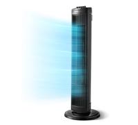 PELONIS 76 cm Ventilateur Tour Oscillant, 3 Vitesses, Minuterie 8H, Silencieux & Gain de Place pour Maison, Bureau (Noir)