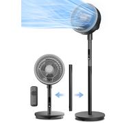 PELONIS Ventilateur sur Pied avec Télécommande Écran Tactile, Circulation 3D 36.5dB, Flux d'Air 10m, Hauteur Réglable 60/111cm, 4 Modes avec Minuterie