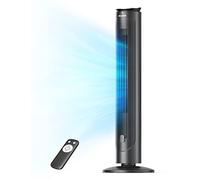Pelonis Ventilateur Tour Silencieux, 4.2m/s avec Télécommande, Minuterie 9H, 4 Modes 5 Vitesses, Mode SMART, Écran LED pour Chambre Bureau