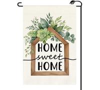 pelouse drapeaux Chez soi, doux foyer, eucalyptus Flagge extérieure 30x45cm | Supérieure Drapeau De Jardin ésistantes à la décoloration extérieur drapeaux Jardin Porche