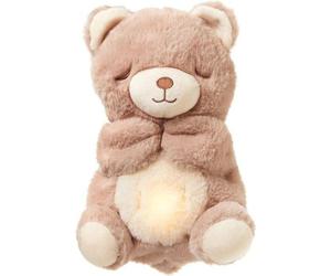 Peluche Apaisante Bébé Nuby Ours, Mouvement de Respiration, Sons Apaisants, Lumière Douce, Beige