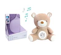 Peluche Bruit Blanc Bebe et Veilleuse Musicale et Lumineuse, Jouet Bébé Projecteur avec 10 Berceuses pour Dormir (Ours)