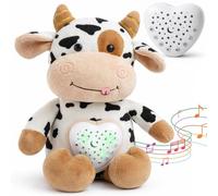 Peluche Bruit Blanc Bébé Veilleuse Musicale - 15 Mélodies avec Détecteur de Pleurs et Minuterie - Boite a Musique Bebe Rechargeable USB - Compagnon de Sommeil pour Nouveau-Né et Cadeau Naissance