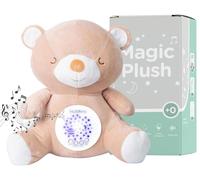 Peluche d'endormissement - Ours - Bruit blanc - 15 berceuses - Projecteur d'étoiles