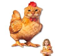 Peluche En Forme De Poulet Avec Tête De Chat Coussin décoratif chat poulet | Accessoire Animal Décoratif Pour Canapé, Lit, Chambre, Maison, , Festival, Anniversaire, Nouvel An, ,
