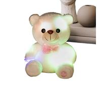 Peluche Lumineuse Décor Doux pour Chambre 20 cm | Ours à Noeud Papillon en Peluche Jouet Pour Chambre Canapé Garçons Filles Adultes Noël Saint-Valentin