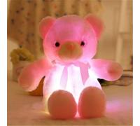 Peluche ours lumineux - 50 cm - Rose