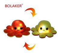Peluche poulpe BOLAKER® Peluches avec lumières LED，Jaune et orange G