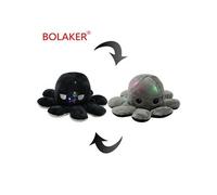 Peluche poulpe Peluches avec lumières LED,Noir et gris
