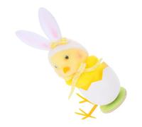 Peluche Poussin Oreilles de Lapin pour Pâques, Figurine 14cm Décorative | Coque Œuf, Plastique et Peluche, Favori de Fête, pour Garçon et Filles en Saison de Printemps