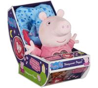 Peluche sleepover avec lumière et berceuse - BANDAI - Peppa Pig - Jouet doux et câlin avec sac de couchage