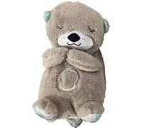Peluche SZSMART SL01 Loutre de rivière avec lumière respiratoire pour endormir - Gris gris G